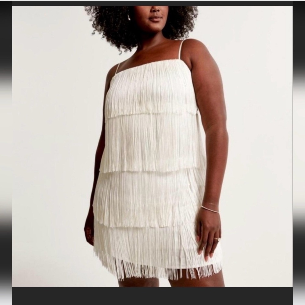 Elegant White Fringe Dress